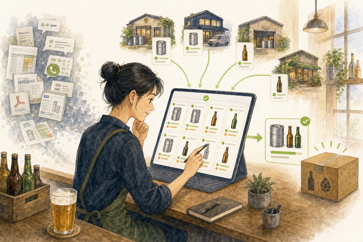 分散在聊天、表格和文件里的供应商报价汇集到统一页面,店主可以集中比较并提交采购需求